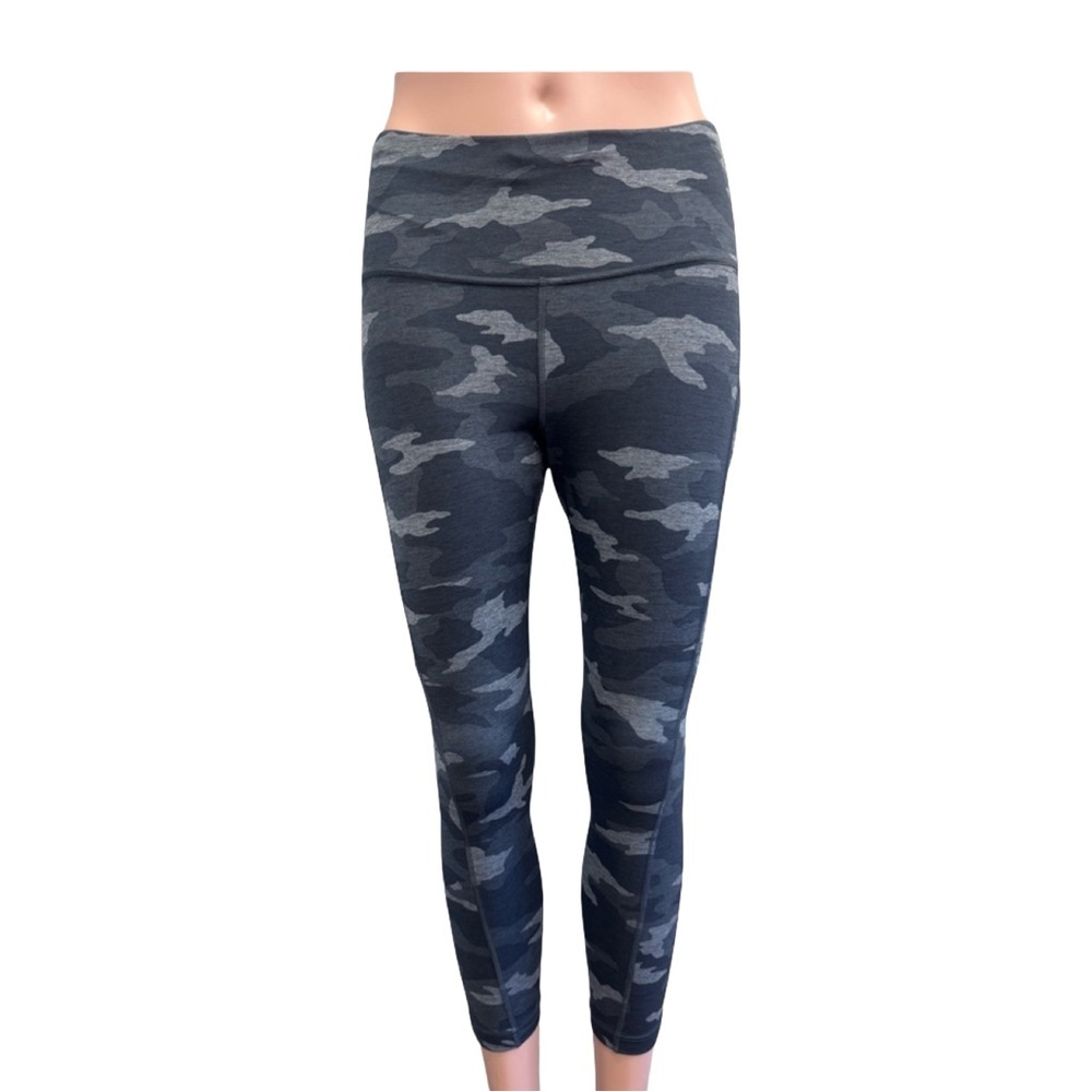 ATHLETA Gray Camouflage Print Leggings Pockets S